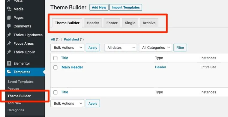 Elementor-Theme-Builder