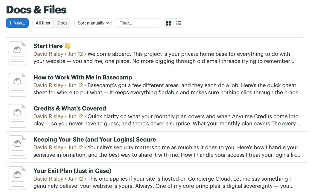 Docs & Files in your Basecamp project