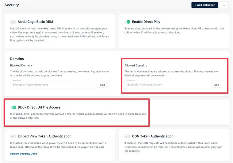 Video Hosting For Membership Sites - Bunny.Net Security Settings