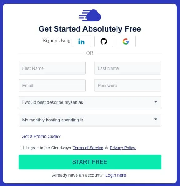 cloudways-acct Cloudways Migration - New Account Signup