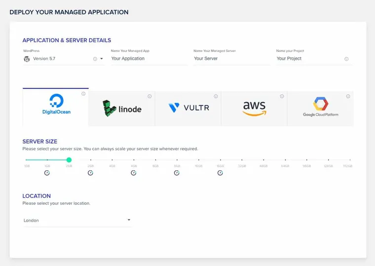 cloudways-activate Cloudways server choices
