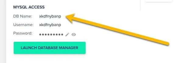 cloudways-database-name