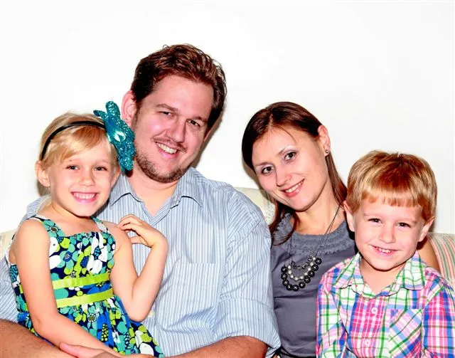 David with his family