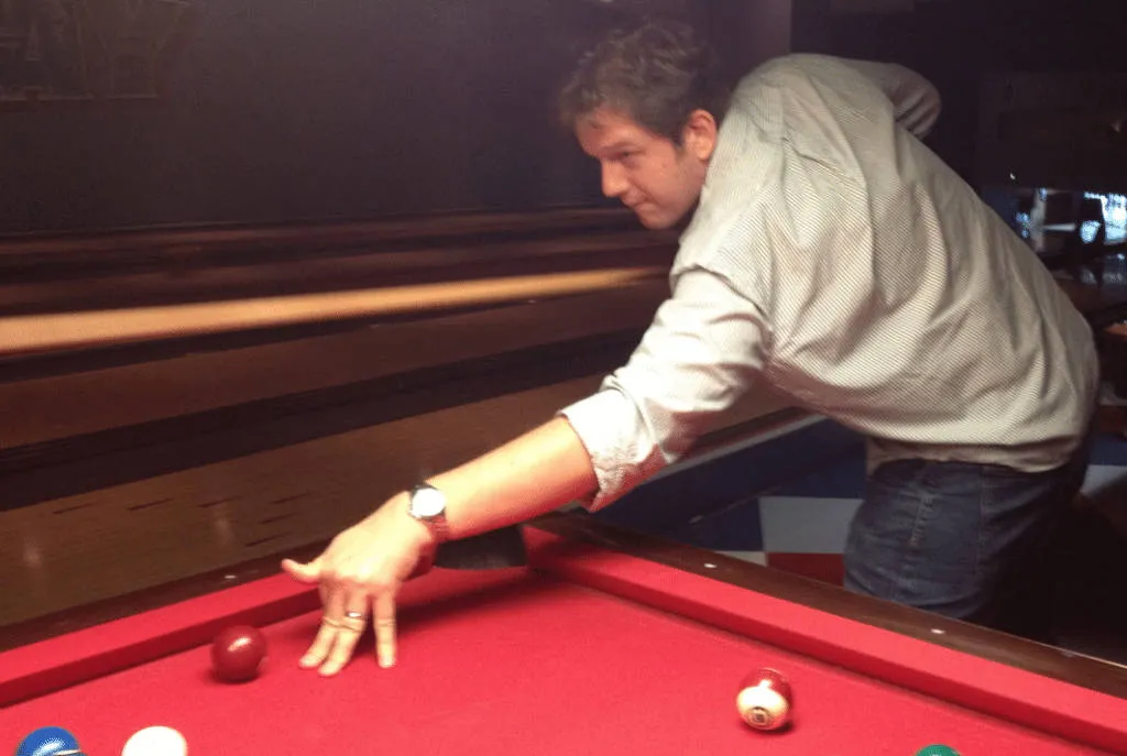 David playing pool in college