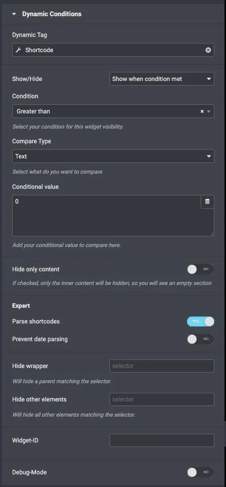 Dynamic Conditions in Elementor