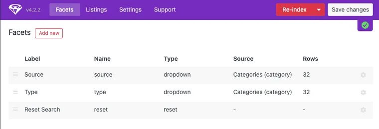 FacetWP - Facets used for post filtering