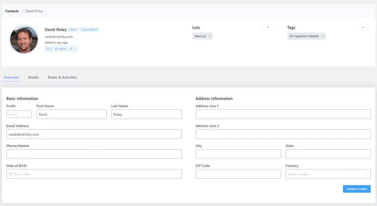fluentcrm-1 FluentCRM Review: Contact Screen