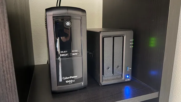 My Synology NAS in my local office in Florida (paired with a UPS for power protection)