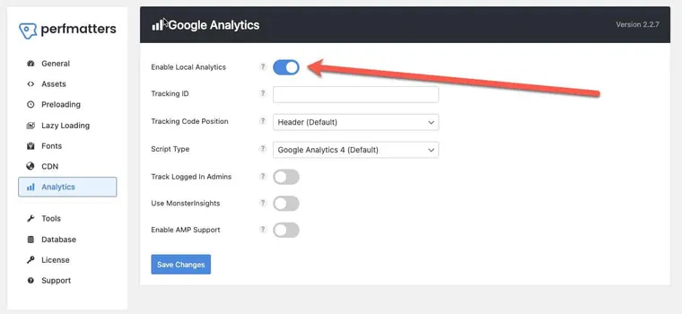 Google Analytics for WordPress: Use PerfMatters for easy integration