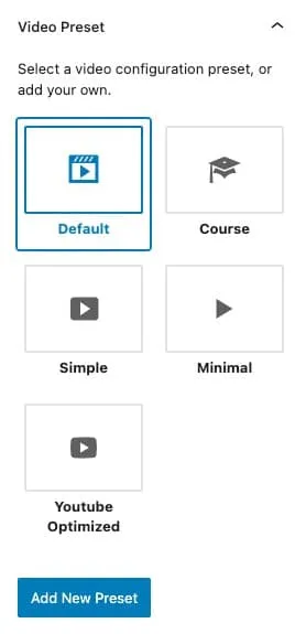 presto-presets Presto Player Video Presets
