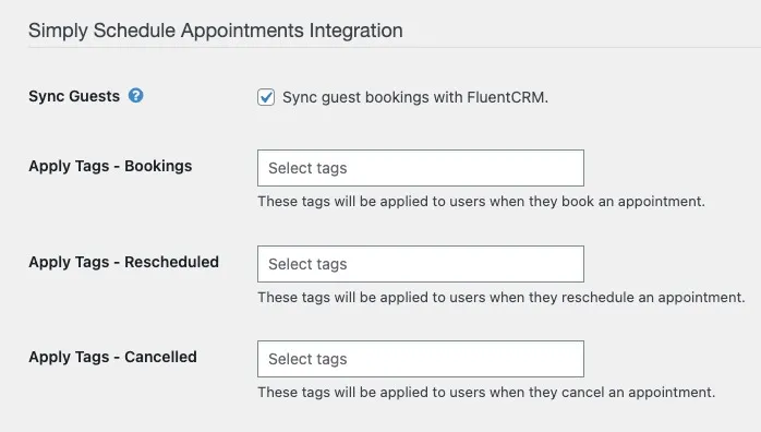 Simply Schedule Appointments - WP Fusion Integration