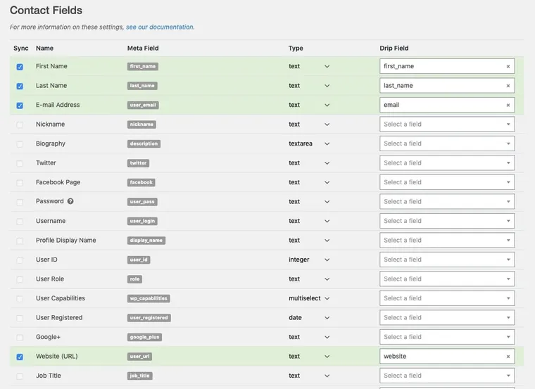 wpfusion-contact-fields WP Fusion Review - Field Mapping