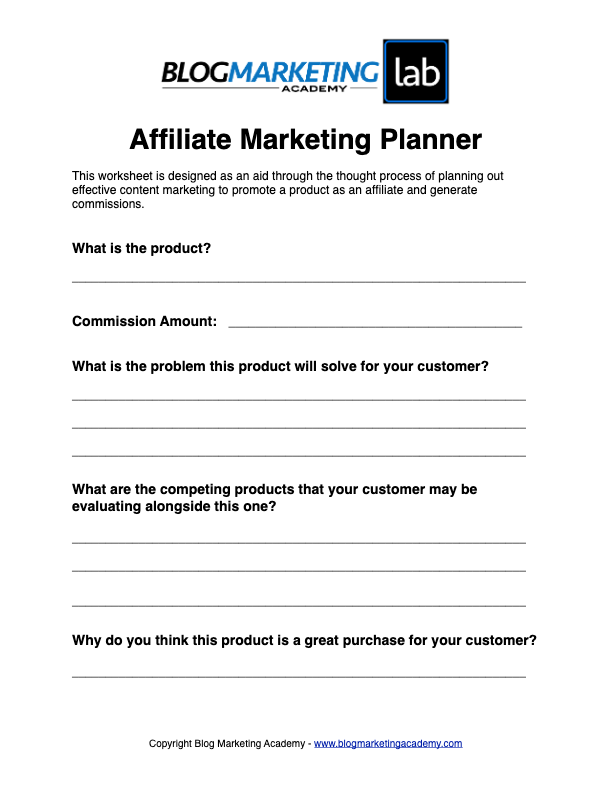 Affiliate Marketing Planner