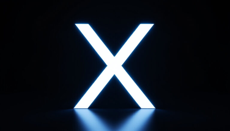 Illuminated X logo representing traffic and audience growth on the X platform