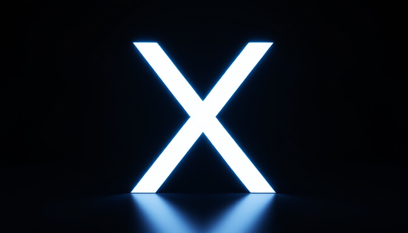 Illuminated X logo representing traffic and audience growth on the X platform